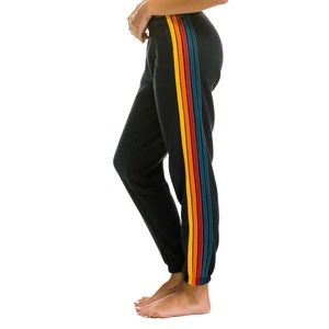 AVIATOR NATION 5 STRIPE SWEATPANTS - CHARCOAL